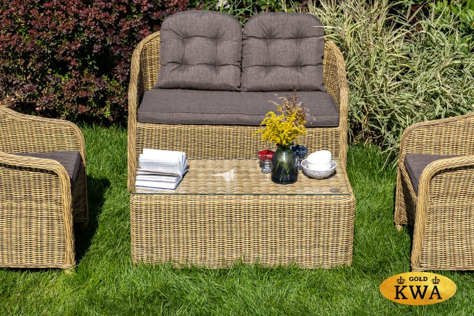 "Равенна" лаунж-зона из искусственного ротанга, цвет соломенный