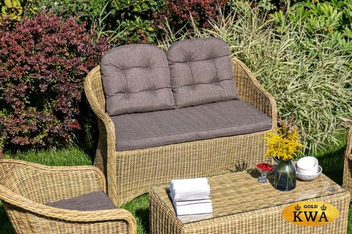 "Равенна" лаунж-зона из искусственного ротанга, цвет соломенный