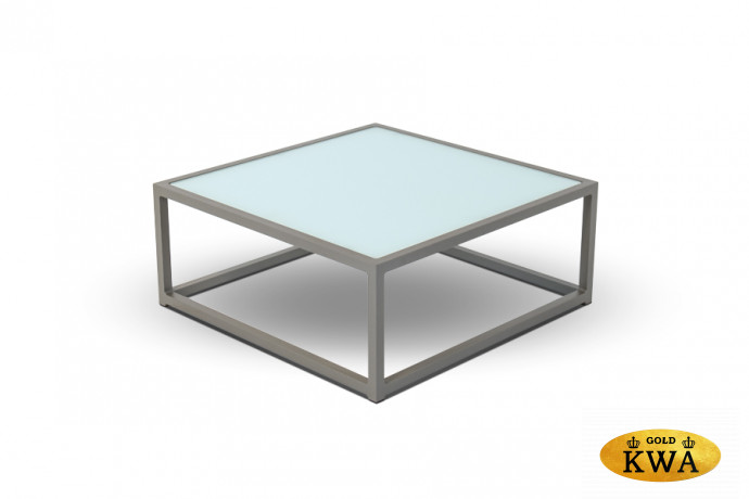 Касабланка столик кофейный стеклянный, каркас из алюминия