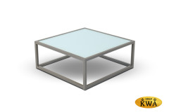 Касабланка столик кофейный стеклянный, каркас из алюминия