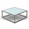 Касабланка столик кофейный стеклянный, каркас из алюминия