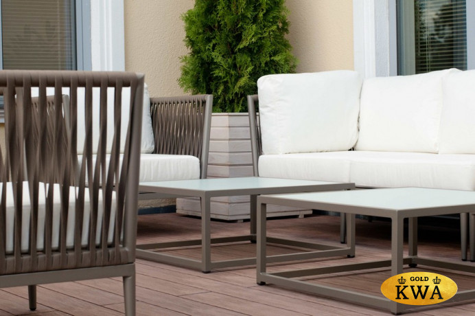 Касабланка столик кофейный стеклянный, каркас из алюминия