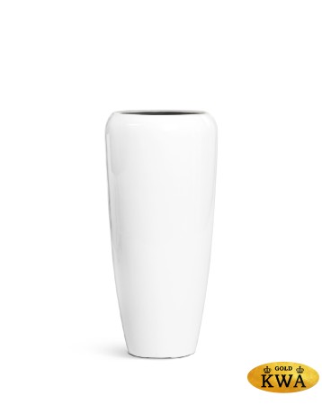 Кашпо TREEZ Effectory Gloss Высокий конус Design Белый глянцевый лак в-117 см, д-34 см 1/1