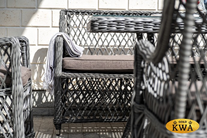 "Латте" диван двухместный из искусственного ротанга, цвет графит