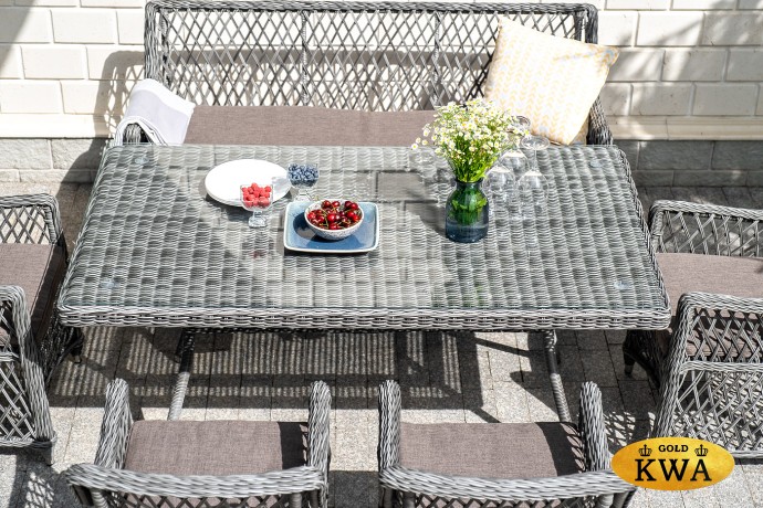 "Латте" диван двухместный из искусственного ротанга, цвет графит