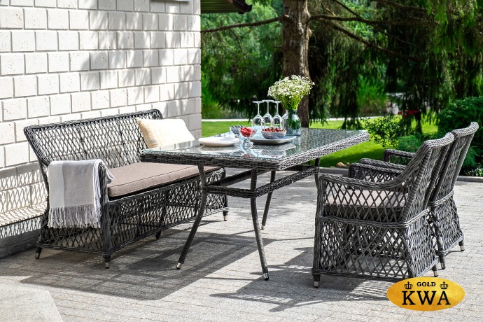 "Латте" диван двухместный из искусственного ротанга, цвет графит