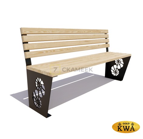 Скамейка «Ракушка» без подлокотников (0,6 ангарская сосна,30х60)