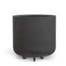 Кашпо TREEZ Effectory Granit Цилиндрическая чаша Чёрный песок на колёсиках д-73, в-75 см