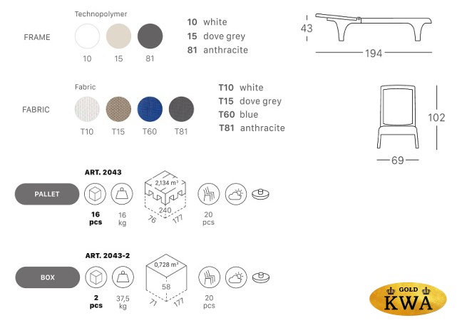 Шезлонг-лежак пластиковый