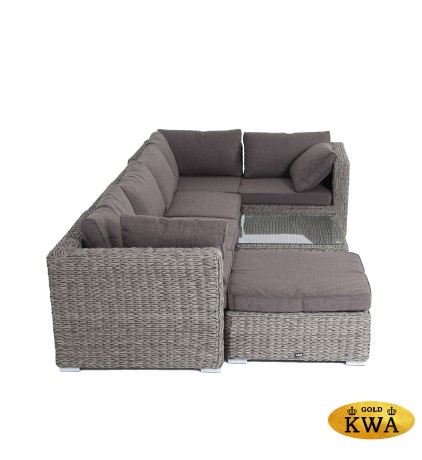 "Лунго" трансформирующаяся лаунж-зона из искусственного ротанга (гиацинт), цвет серый