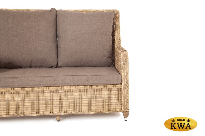 "Гляссе" диван двухместный из искусственного ротанга, цвет соломенный