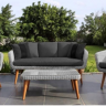 Комплект плетеной мебели с диваном AFM-605G Grey