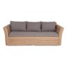 "Капучино" диван из искусственного ротанга (гиацинт) трехместный, цвет соломенный