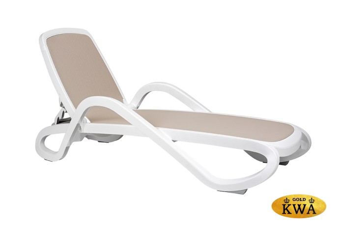 Шезлонг Nardi Alfa с подлокотниками, белый-тортора