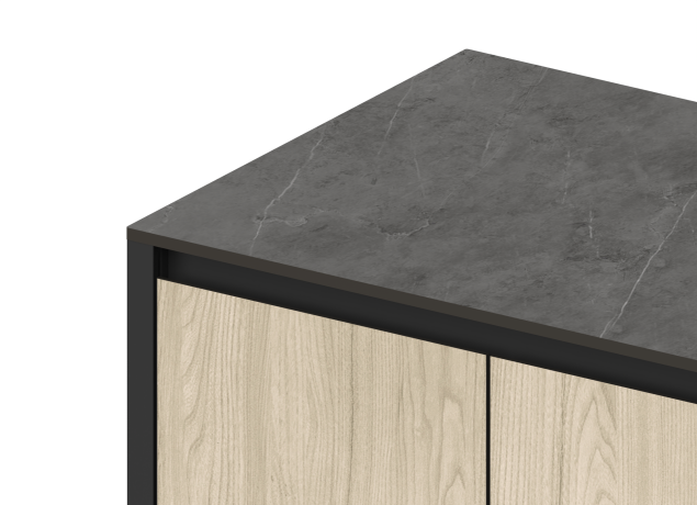 Уличная кухня Lounge C-119S, 3.6 м, дуб сонома/черный мрамор