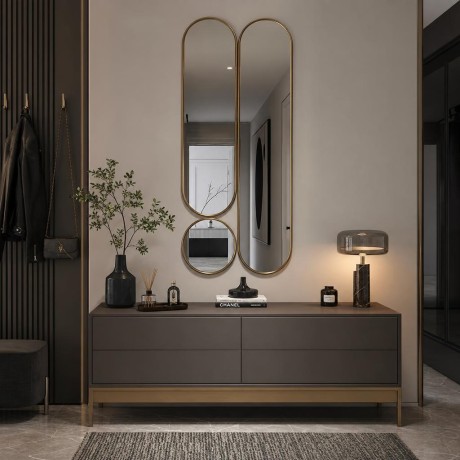Deko mod.2 Gold Сет из 3-х зеркал 35*160, 35*125 см, Ø35 см