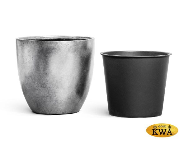 Кашпо TREEZ Effectory Metal Округлый конус Серебро в-47, д-50 см