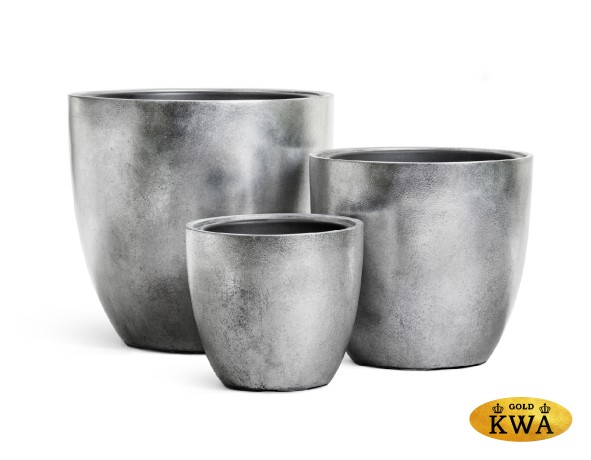 Кашпо TREEZ Effectory Metal Округлый конус Серебро в-47, д-50 см