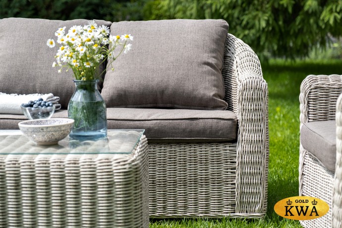 "Кон Панна" диван из искусственного ротанга двухместный, цвет бежевый