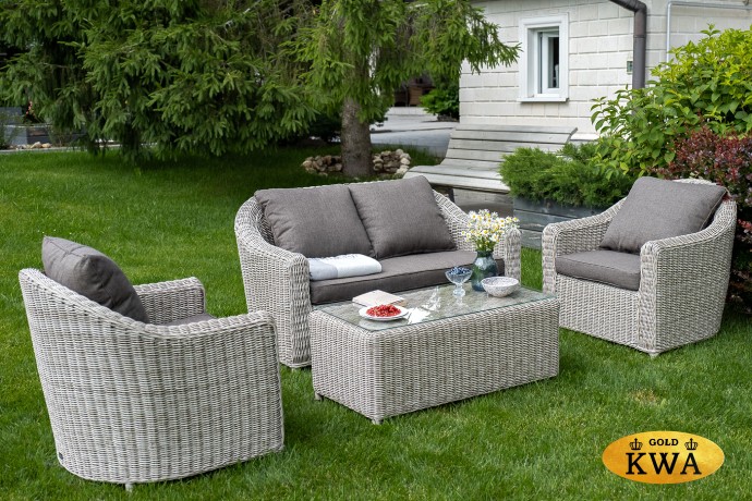 "Кон Панна" диван из искусственного ротанга двухместный, цвет бежевый