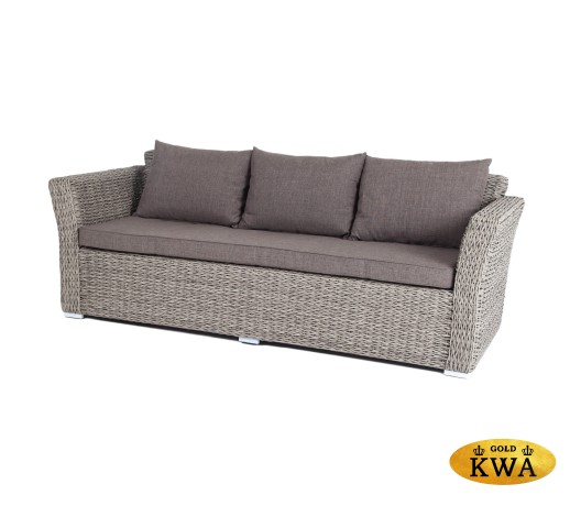 "Капучино" диван из искусственного ротанга (гиацинт) трехместный, цвет графит