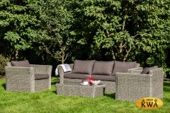 &quot;Капучино&quot; диван из искусственного ротанга (гиацинт) трехместный, цвет графит