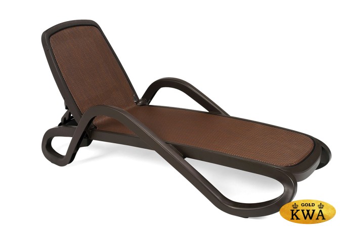 Шезлонг Nardi Alfa с подлокотниками, коричневый-кофе