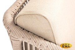 &quot;Канны&quot; кресло плетеное из роупа, основание дуб, роуп бежевый круглый, ткань бежевая 035