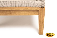 &quot;Канны&quot; кресло плетеное из роупа, основание дуб, роуп бежевый круглый, ткань бежевая 035