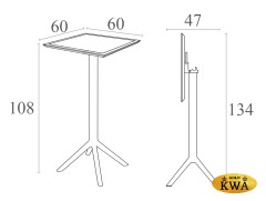 Стол пластиковый барный складной