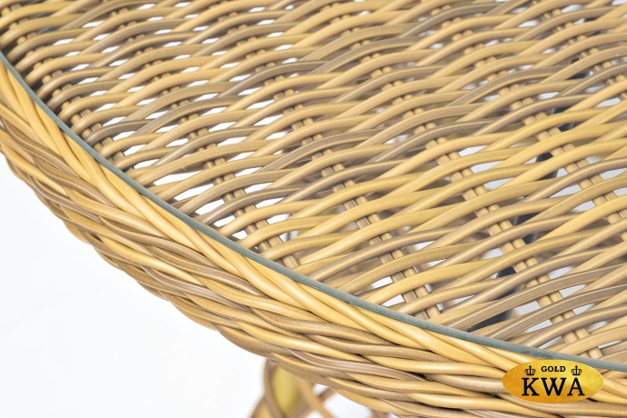 "Эспрессо" плетеный круглый стол, диаметр 80 см, цвет соломенный