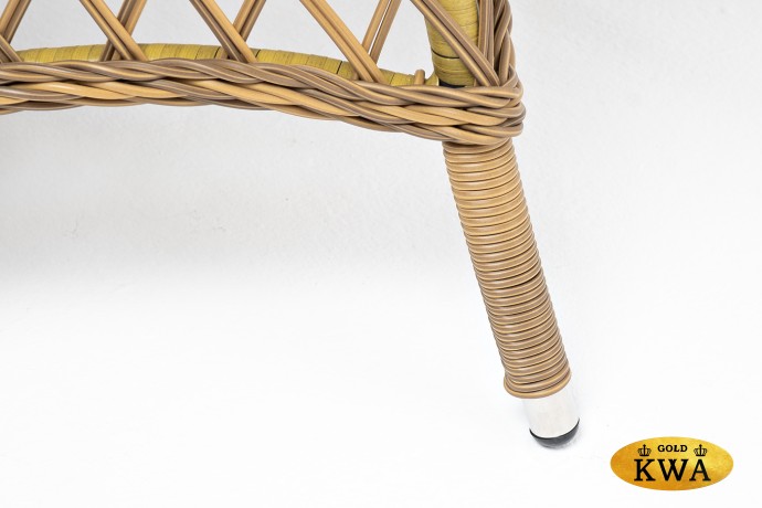 "Эспрессо" плетеный круглый стол, диаметр 80 см, цвет соломенный