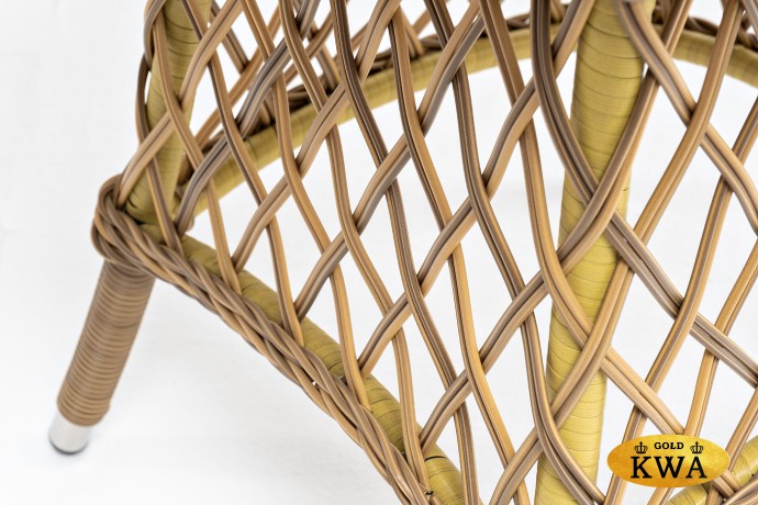 "Эспрессо" плетеный круглый стол, диаметр 80 см, цвет соломенный