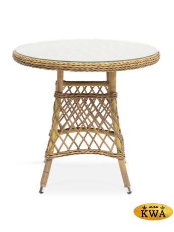 "Эспрессо" плетеный круглый стол, диаметр 80 см, цвет соломенный