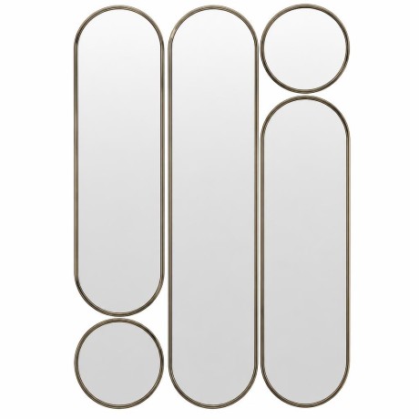 Deko mod.3 Gold Сет из 5-ти зеркал 35*160, 2х35*125 см, 2хØ35 см