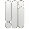 Deko mod.3 Gold Сет из 5-ти зеркал 35*160, 2х35*125 см, 2хØ35 см