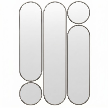 Deko mod.3 Gold Сет из 5-ти зеркал 35*160, 2х35*125 см, 2хØ35 см