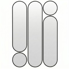 Deko mod.3 Gold Сет из 5-ти зеркал 35*160, 2х35*125 см, 2хØ35 см