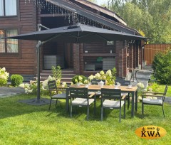 Зонт SKY BLACK квадратный в комплекте с базой