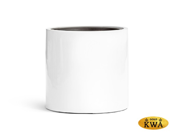 Кашпо TREEZ Effectory Gloss Цилиндр Белый глянцевый лак в-31 см, д-31 см