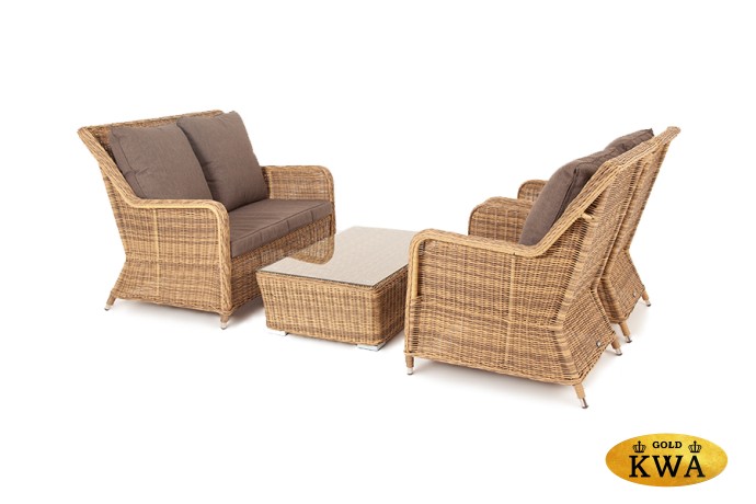 "Гляссе Сингл" лаунж-зона из искусственного ротанга, цвет соломенный