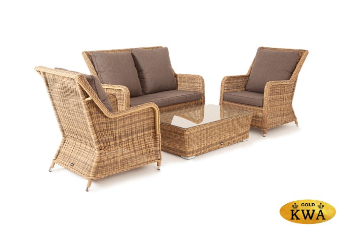 "Гляссе Сингл" лаунж-зона из искусственного ротанга, цвет соломенный