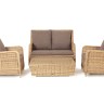 "Гляссе Сингл" лаунж-зона из искусственного ротанга, цвет соломенный