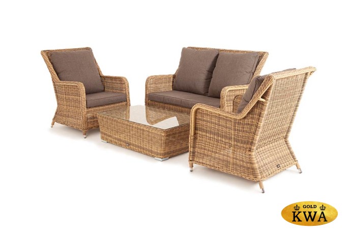 "Гляссе Сингл" лаунж-зона из искусственного ротанга, цвет соломенный