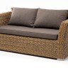 "Капучино" диван из искусственного ротанга (гиацинт) двухместный, цвет соломенный