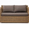 "Капучино" диван из искусственного ротанга (гиацинт) двухместный, цвет соломенный