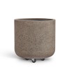 Кашпо TREEZ Effectory Granit Циилндрическая чаша Серый беж на колёсиках д-60, в-61 см