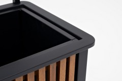 Кашпо из акации НОРД прямоугольное со стойкой-решеткой