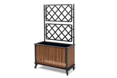 Кашпо из акации НОРД прямоугольное со стойкой-решеткой