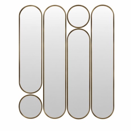 Deko mod.4 Gold Сет из 6-ти зеркал 2x35*160, 2х35*125 см, 2хØ35 см